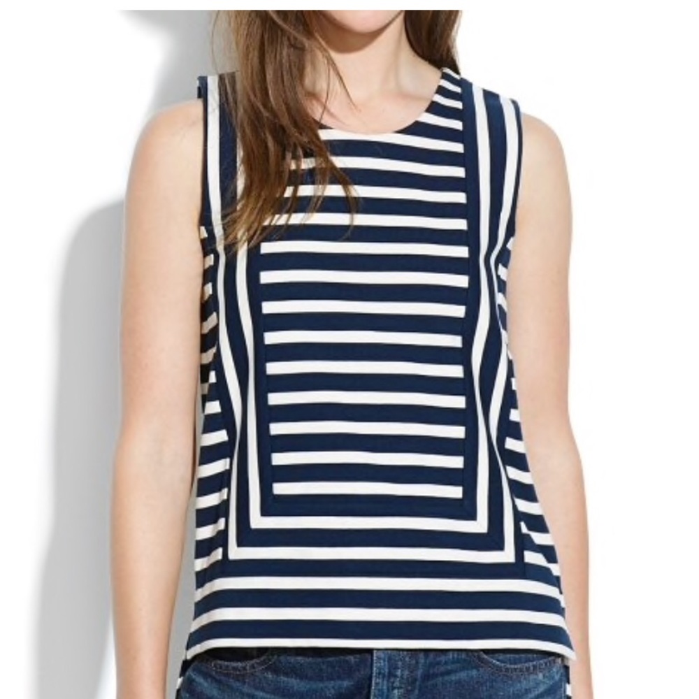 Madewell frameset ponte tank in stripe